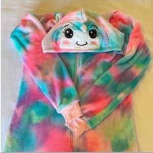 Kids Pink and Blue Tie Dye Unicorn Onesie Size 14/16 XL